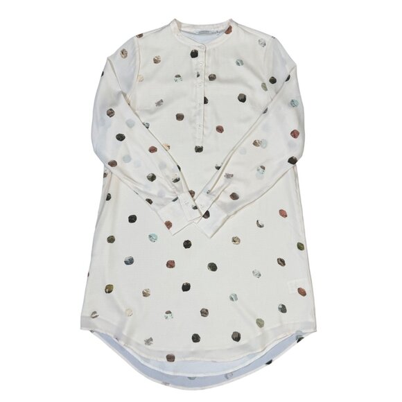 NWOT COMUNE Size S Womens Dress Polka Dot Long Sleeve White Multicolor Spots - Picture 9 of 13